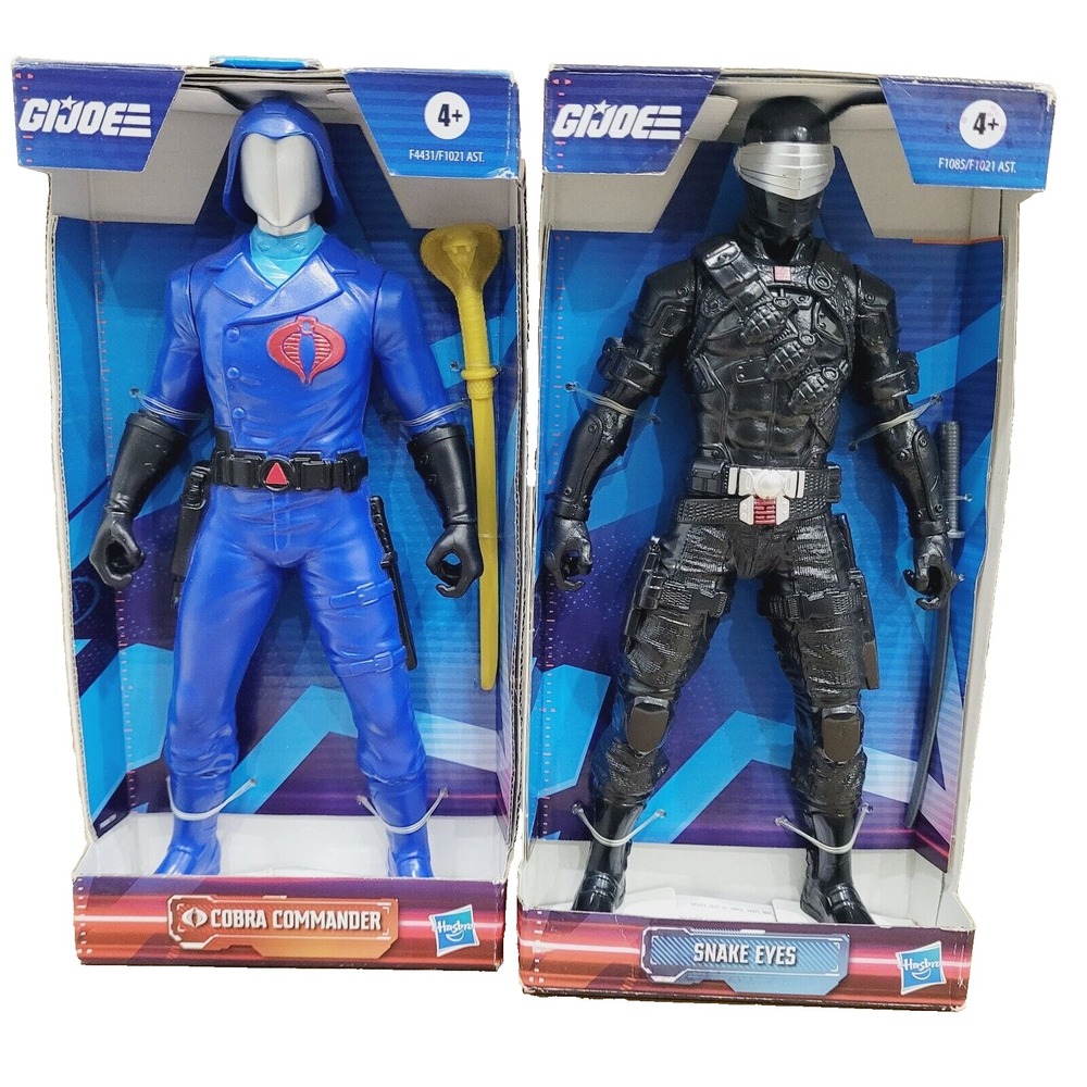 Hasbro GI Joe Snake Eyes 9.5" + GI Joe Cobra Commander 9" Action Figure Toy Kid